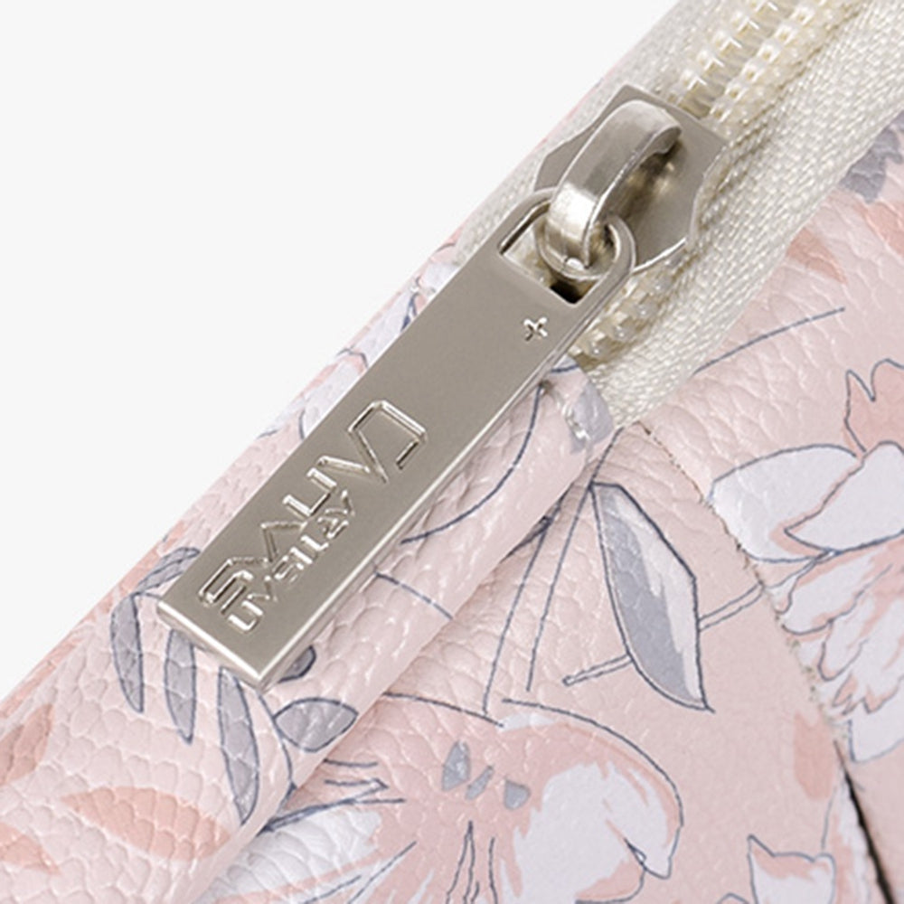 G4-11 Portable PU Leather Carry Case for 13-inch Laptops Shockproof Storage Bag Flower Printed Sleeve Bag with Outer Pouch
