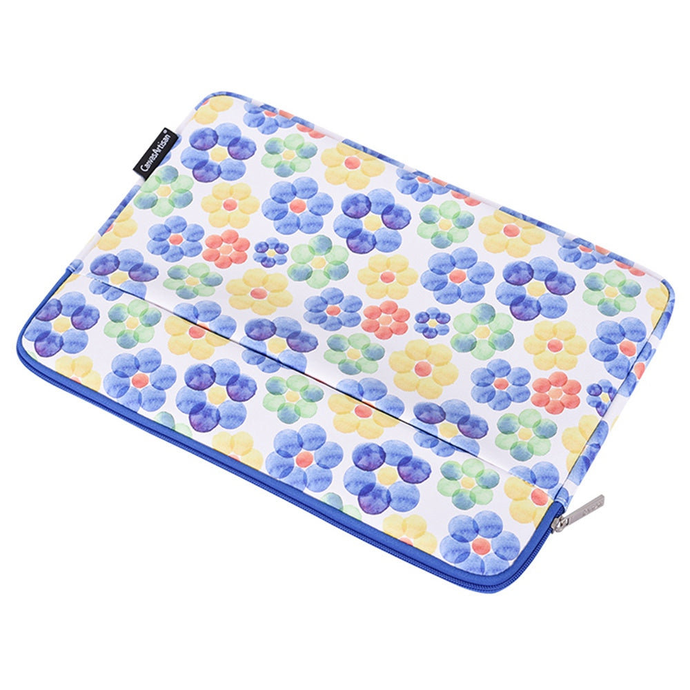 G51-11 Laptop Sleeve Bag Flower Pattern Printing PU Leather 11-inch Notebook Carrying Case