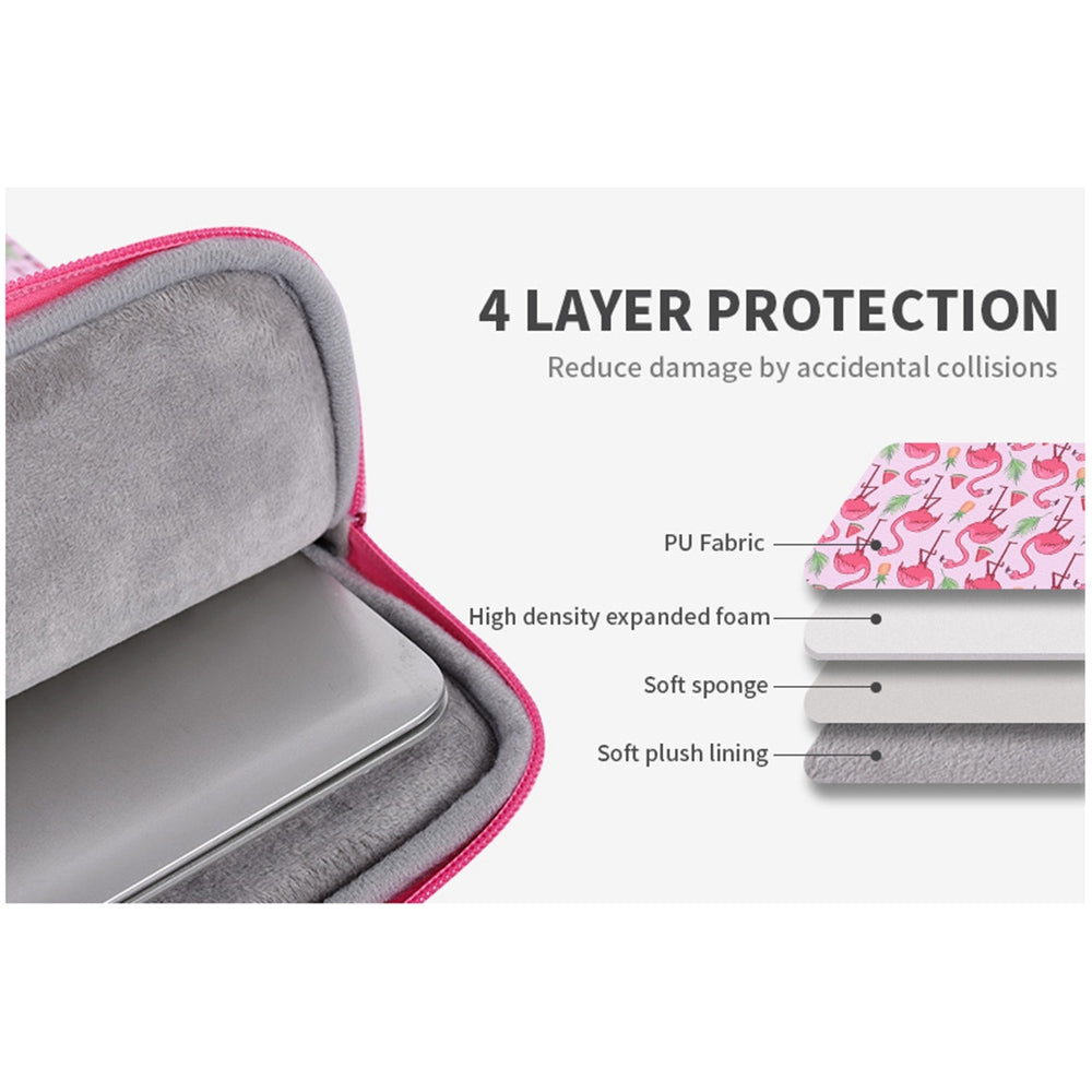 G58-01 Pattern Printed Sleeve Bag for 11-inch Laptops Portable PU Leather Carry Case Shockproof Storage Bag
