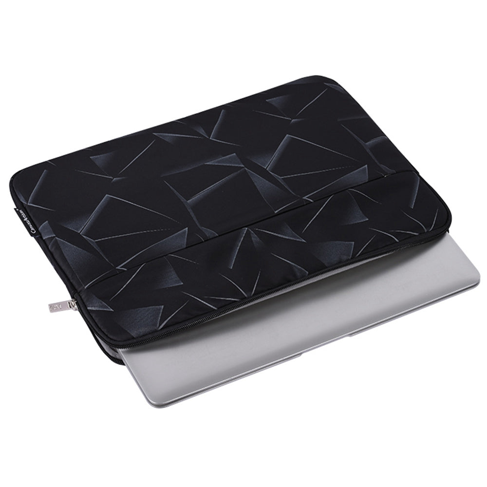 H6-11 Portable Sleeve Bag with Outer Pouch for 15-inch Laptops Triangle Geometric Pattern Printed Carry Case Notebooks Bag