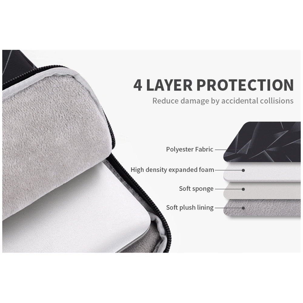 H6-01 Triangle Geometric Printed Portable Sleeve Bag for 13-inch Laptops Shockproof Carry Case Anti-drop Notebooks Bag