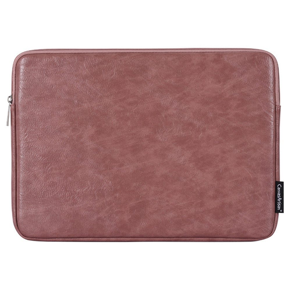 Canvasartisan L31-03 Shockproof Portable Carry Case for 14-inch Laptops Sleeve Bag PU Leather Storage Bag - Brown