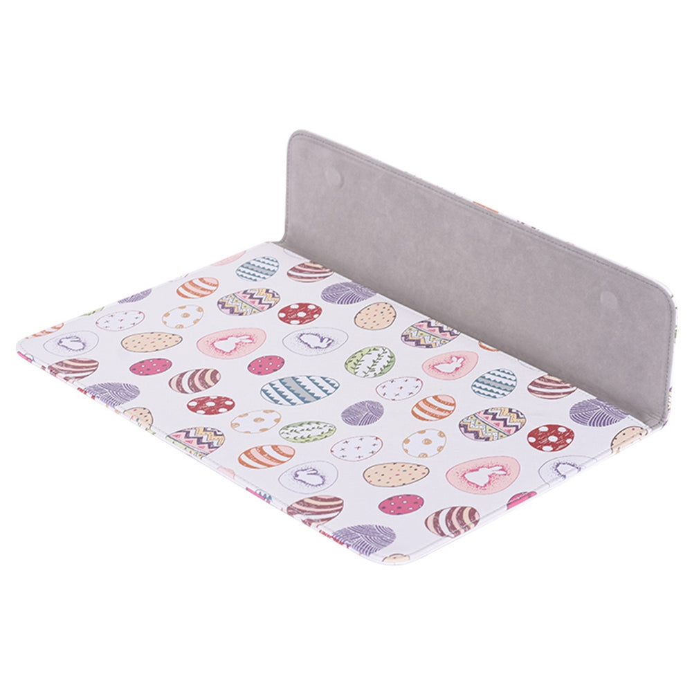 E52-T0121 2Pcs/Set 15-inch Ellipse Pattern Magnetic Flap Envelope PU Laptop Sleeve + Small Bag