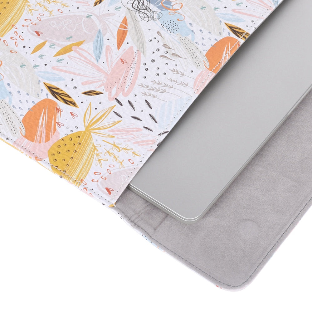 E53-T0111 14-inch Pink-Color Watercolor Pattern Laptop Purse Splash-Proof Magnetic Closure Envelope Sleeve Storage Protective Pouch + Small Bag