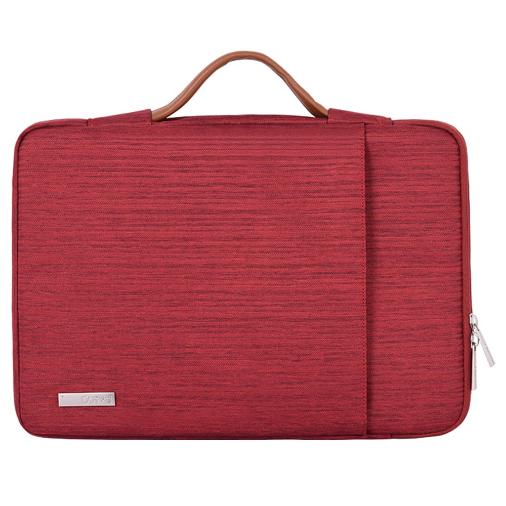 Canvasartian K28-19 13-inch Laptop Sleeve Shockproof Notebook Zipper Case with Vertical Pocket - Red
