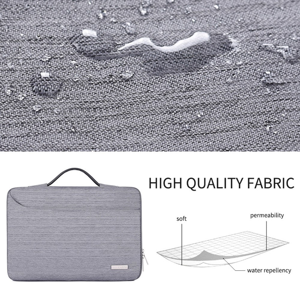 Canvasartisan K28-23 13-inch Laptop Sleeve Side Zipper Closure Notebook Handle Bag Handbag with U-shape Outer Pocket - Light Green