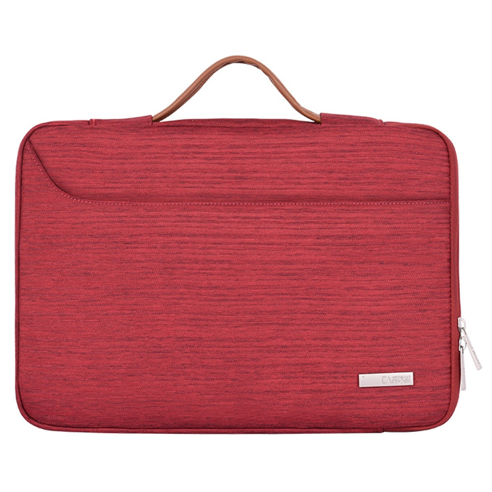 Canvasartian K28-22 13-inch Business Style Notebook Handbag Laptop Protective Bag with Front Pocket - Red