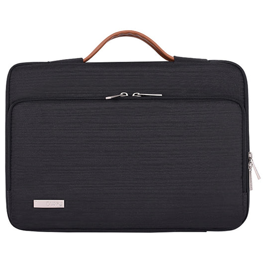 Canvasartisan K28-21 13-inch Laptop Protective Bag Shockproof Notebook Handbag with Horizontal Zipper Pocket - Black