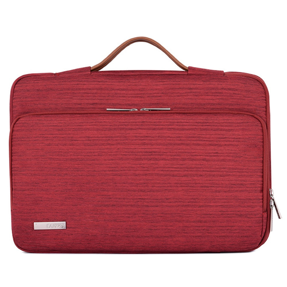 Canvasartian K28-21 15-inch Laptop Briefcase Protective Bag Notebook Handbag with Horizontal Zipper Pocket - Red