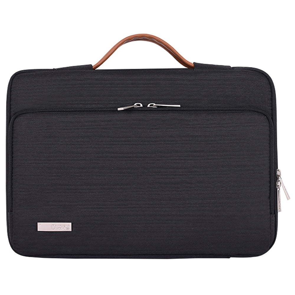 Canvasartian K28-21 15-inch Laptop Briefcase Protective Bag Notebook Handbag with Horizontal Zipper Pocket - Black