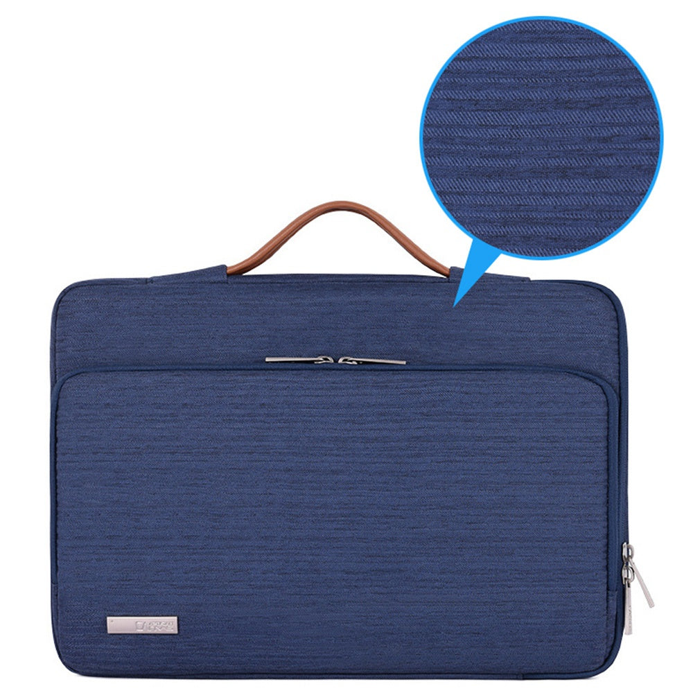 Canvasartian K28-21 15-inch Laptop Briefcase Protective Bag Notebook Handbag with Horizontal Zipper Pocket - Black