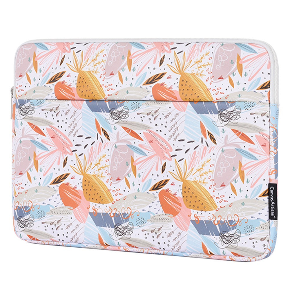 for 13-inch Notebook Waterproof Patterned Laptop Protective Sleeve Bag Anti-Scratch Pouch Bag with Built-in Horizontal-Opening Outer Slot