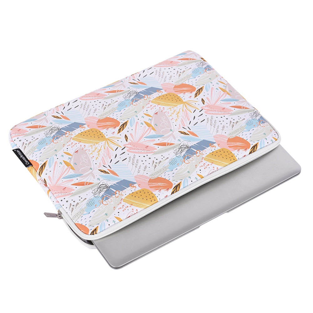for 15-inch Notebook Stylish Patterned Laptop Zippered Protective Bag Waterproof PU Case Pouch Storage Organizer + Small Bag Set