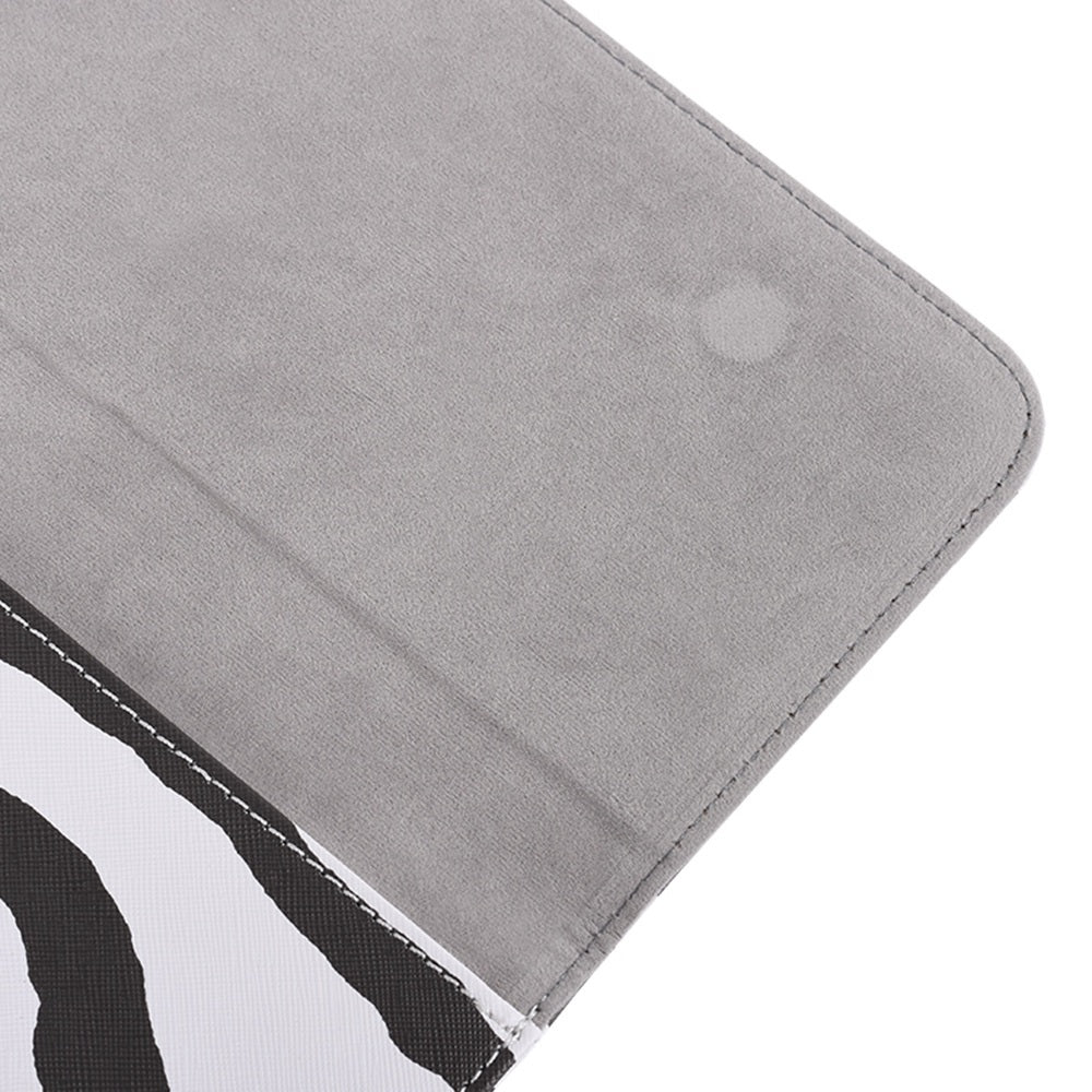 E33-01 15-inch Black White Zebra Stripe Magnetic Flap Laptop Sleeve Thin Envelope Style Storage Pouch