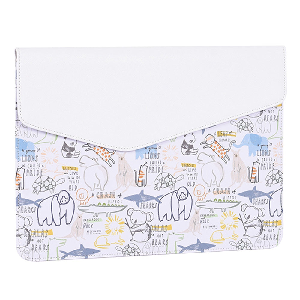 E50-13 13-inch Animals Pattern Printing Envelope Purse Laptop Magnetic Flap Sleeve Storage Protective Pouch