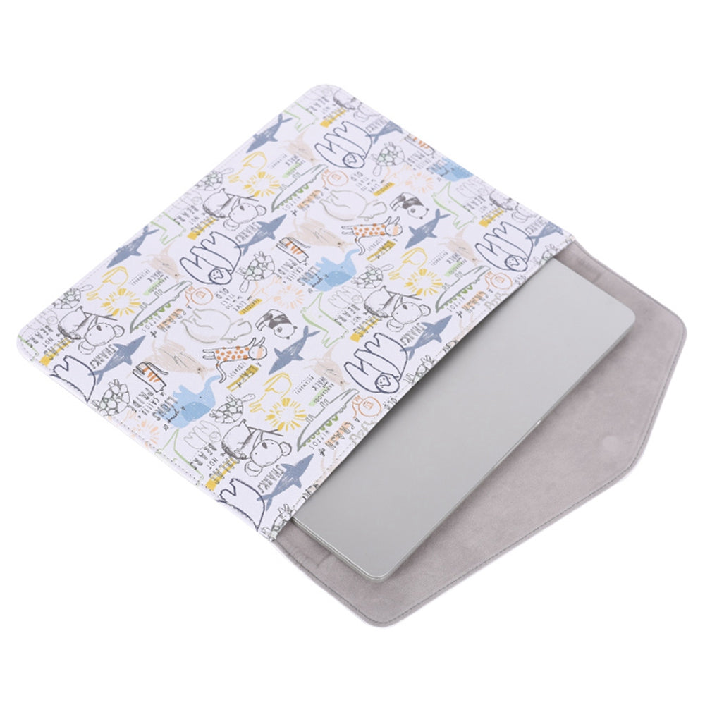 E50-13 14-inch Notebook Case Animals Pattern Printing Magnetic Flap Envelope Laptop Sleeve