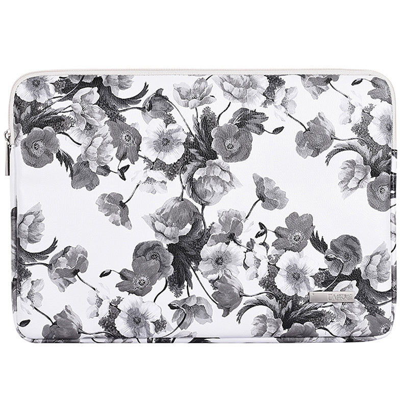 G1-01 Flower Pattern Printed Sleeve Bag for 11-inch Laptops Portable PU Leather Carry Case Shockproof Storage Bag