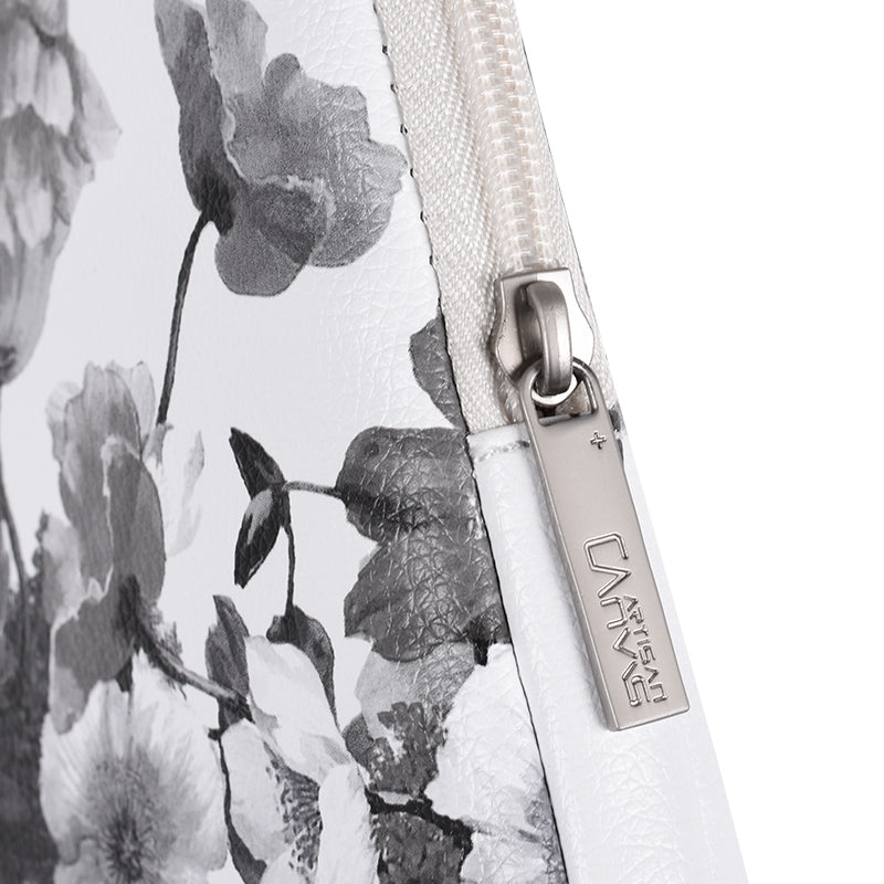 G1-01 Flower Pattern Printed Sleeve Bag for 11-inch Laptops Portable PU Leather Carry Case Shockproof Storage Bag