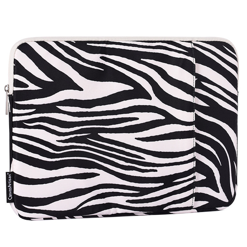 H33-19 Zebra-stripe Pattern Shockproof Carry Case for 14 inch Laptops Scratch Resistant Notebook Sleeve Bag with Vertical Pouch