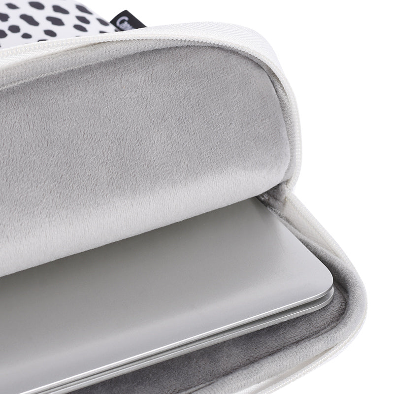 Cow Pattern Shockproof Sleeve Bag for 15inch Laptops Anti-scratch Carry Case with 3 Outer Pouches