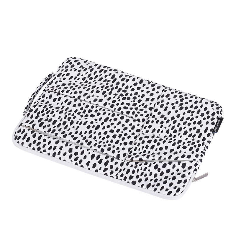 Cow Pattern Shockproof Sleeve Bag for 15inch Laptops Anti-scratch Carry Case with 3 Outer Pouches