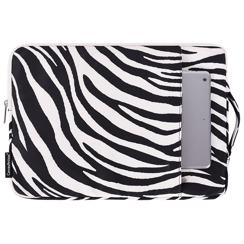 Zebra-stripe Pattern Shockproof Carry Case for 15 inch Laptops Scratch Resistant Notebook Sleeve Bag with Handle Strap/Vertical Pouch
