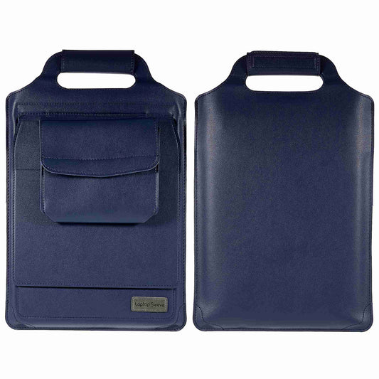 13-14 inch Laptop Sleeve Case Computer Shock Resistant Bag Carrying Case with Adjustable Stand - Dark Blue