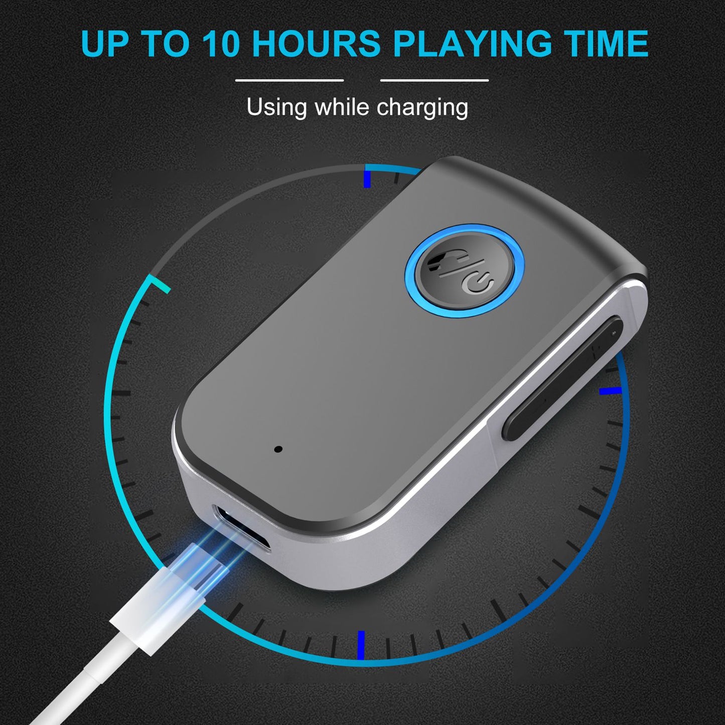 A16 In-Line Car Bluetooth Hands-Free Wireless Audio Receiver Upgrade Cordless Speaker Compatible with 3.5mm Audio Port Devices