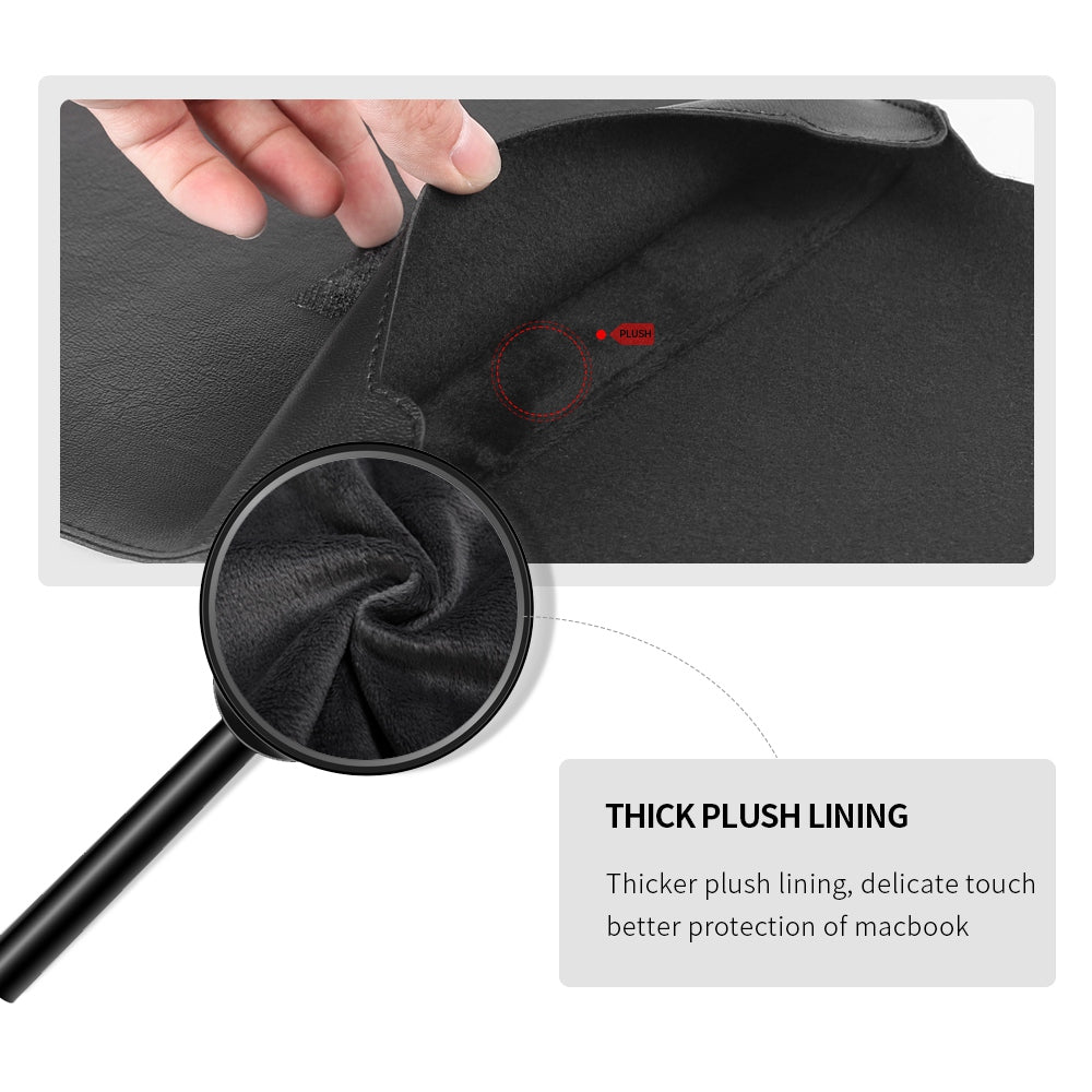 4Pcs/Set PU Leather Portable Carry Case for 11/12-inch Laptops Scratch Resistant Storage Bag with Handle Strap Shockproof Sleeve Bag - Blackish Green