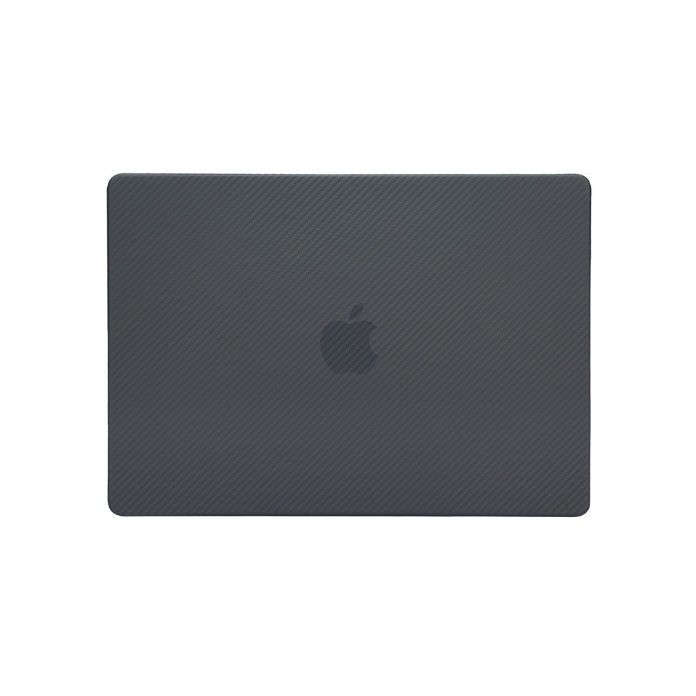 For MacBook Pro 16 inch (2021) A2485 Two-Piece Design Carbon Fiber Texture Hard Laptop Cover Shock-Absorbent Hardshell Case - Black