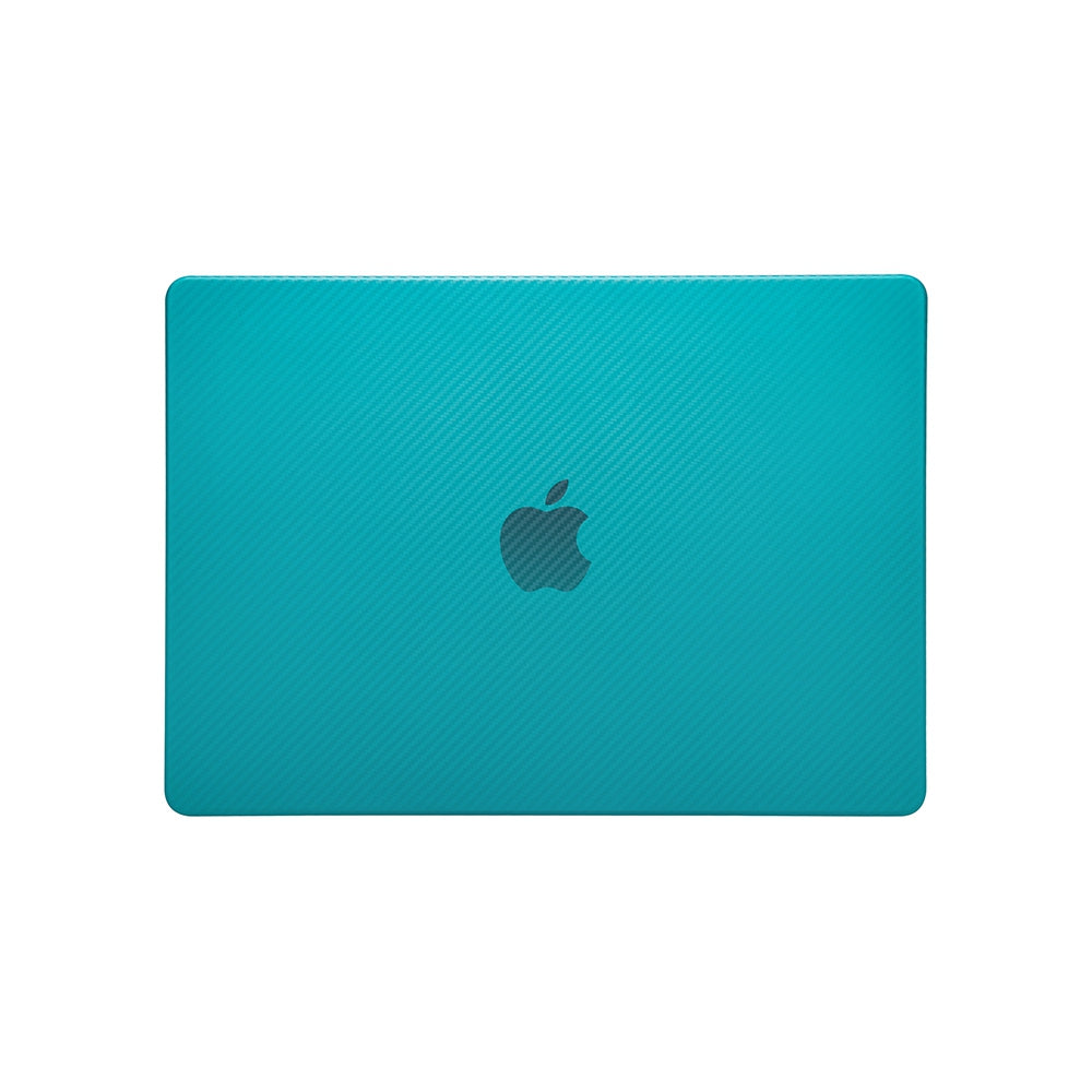 For MacBook Pro 16 inch (2021) A2485 Two-Piece Design Carbon Fiber Texture Hard Laptop Cover Shock-Absorbent Hardshell Case - Light Green