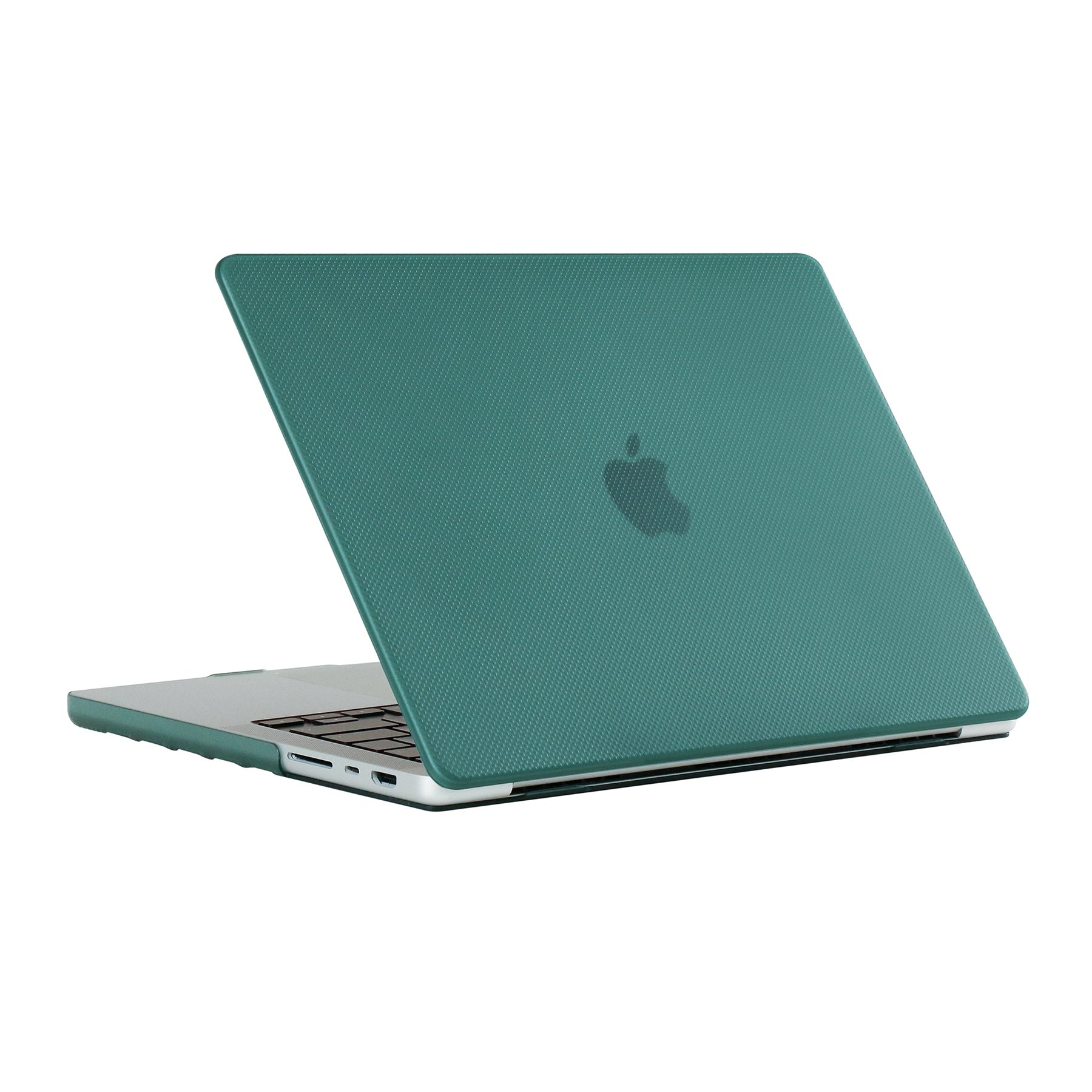 For MacBook Pro 14 inch (2021) A2442 Anti-Fingerprint Dot Texture Hard Laptop Cover Hardshell Case - Blackish Green