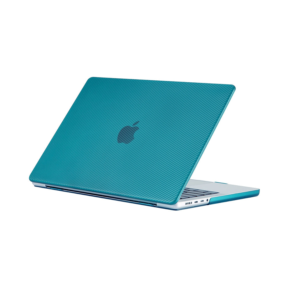 for MacBook Pro 13 inch A1706/A1708/A1989/A2159/A2289/A2251/A2338 Carbon Fiber Texture Hard Laptop Cover Colorful Anti-Fingerprint Hardshell Case - Light Green