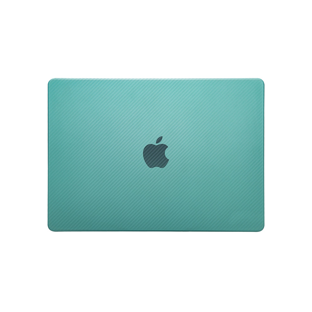 for MacBook Pro 13 inch A1706/A1708/A1989/A2159/A2289/A2251/A2338 Carbon Fiber Texture Hard Laptop Cover Colorful Anti-Fingerprint Hardshell Case - Blackish Green