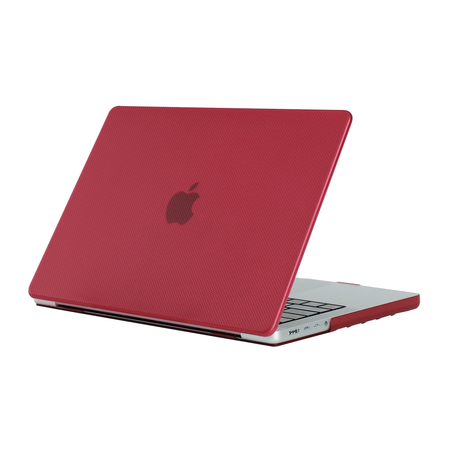 For MacBook Air 13 inch A1932/A2179/A2337 Anti-Fingerprint Dot Texture Hard Laptop Cover Shock-Absorbent Anti-Fall Hardshell Case - Red