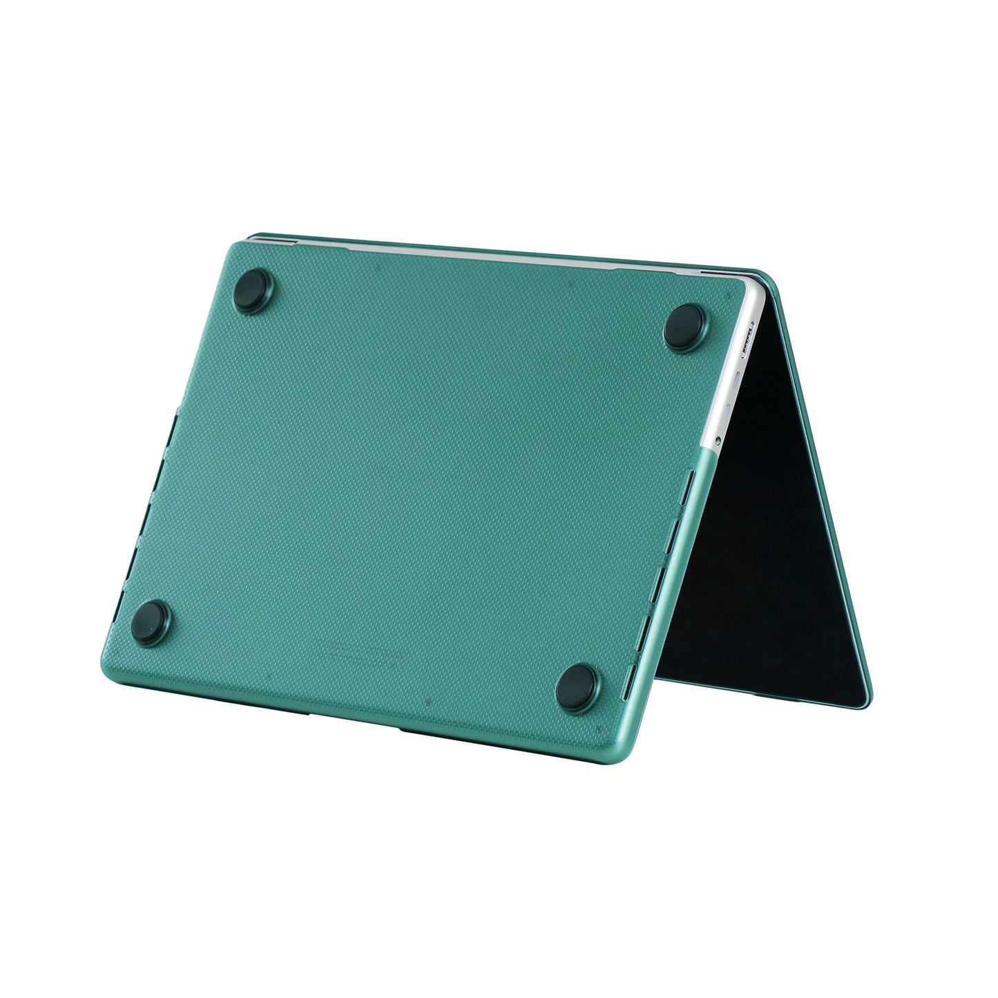 For MacBook Air 13 inch A1932/A2179/A2337 Anti-Fingerprint Dot Texture Hard Laptop Cover Shock-Absorbent Anti-Fall Hardshell Case - Blackish Green