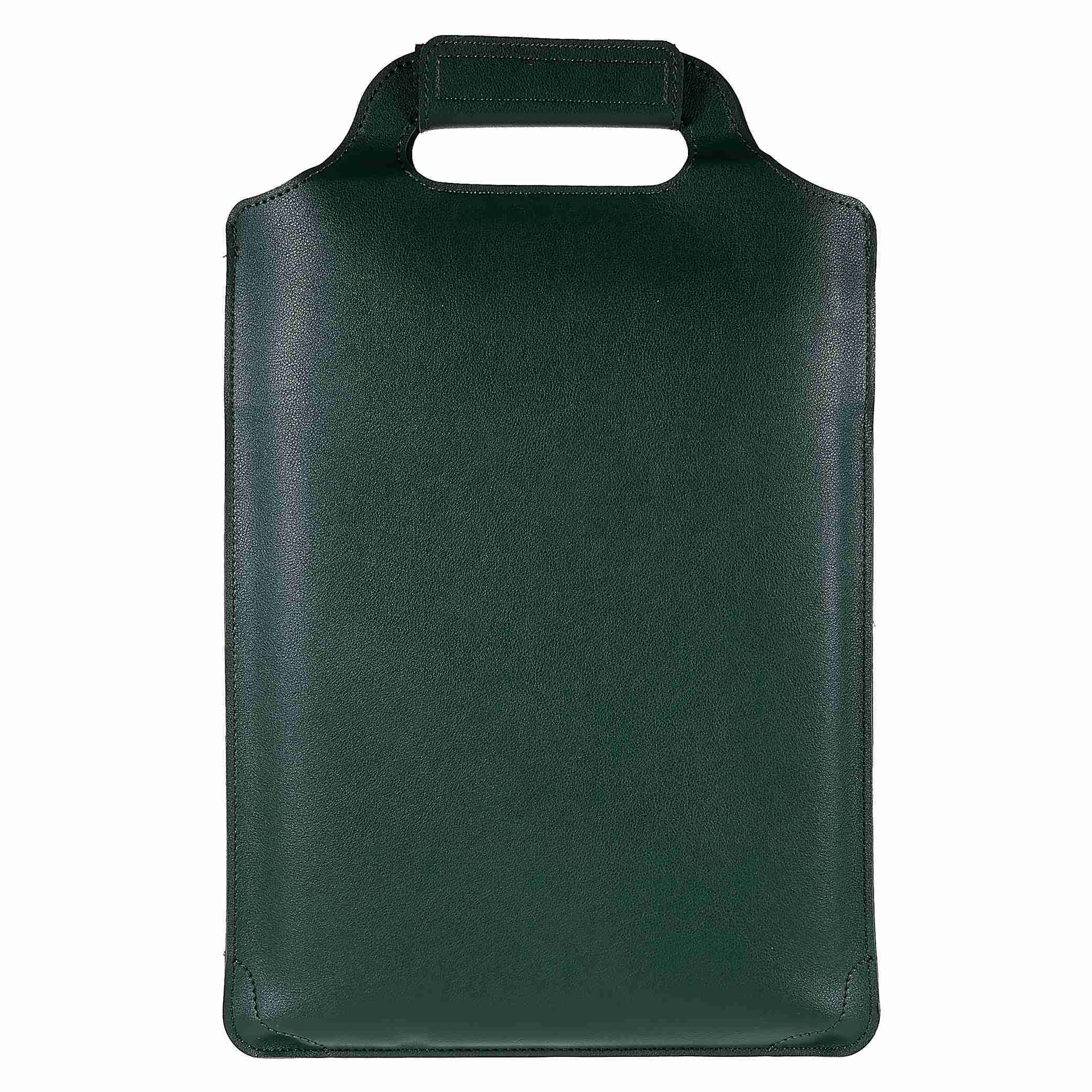 11-12inch PU Leather Laptop Sleeve Case Handheld Carrying Bag with Adjustable Stand - Green