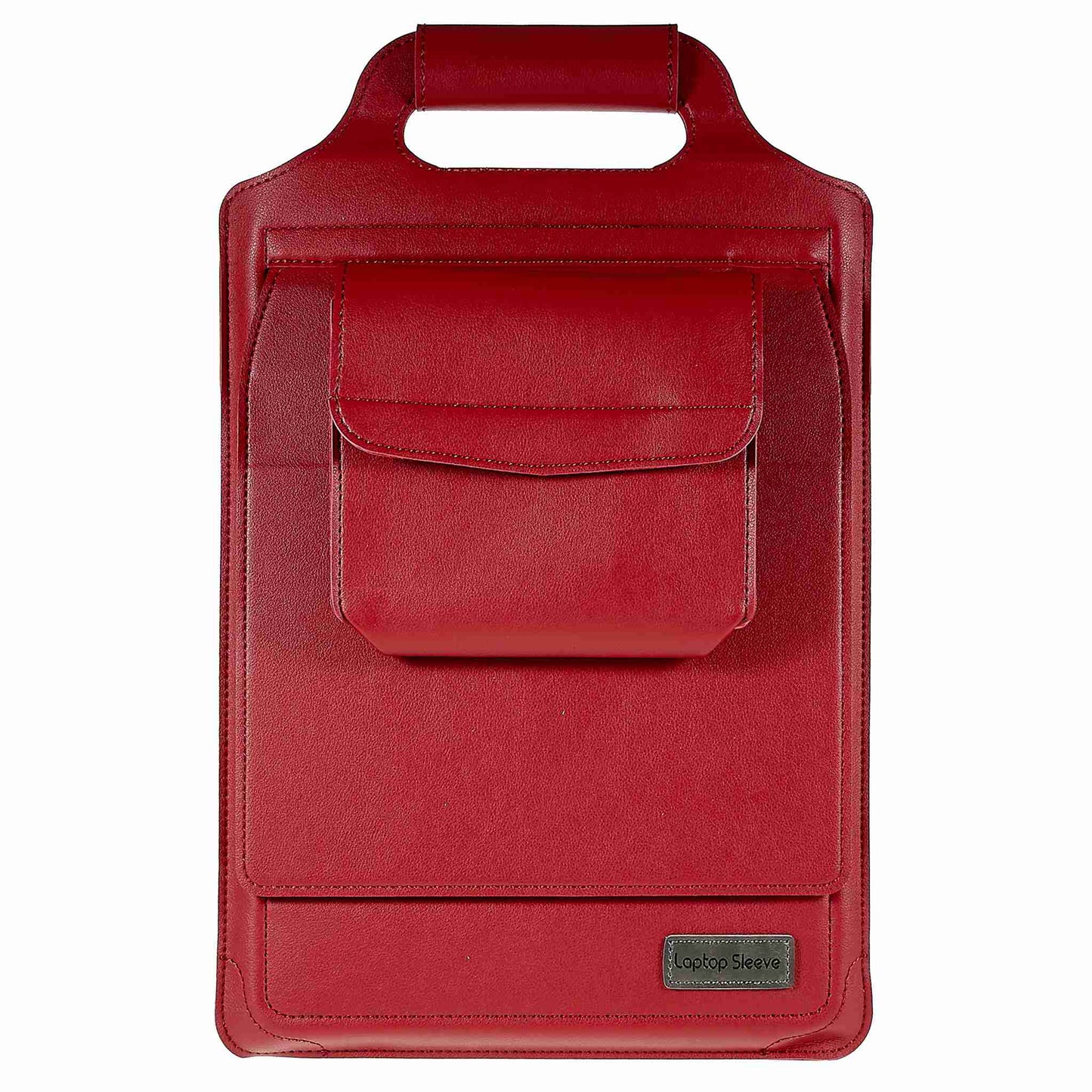 11-12inch PU Leather Laptop Sleeve Case Handheld Carrying Bag with Adjustable Stand - Red