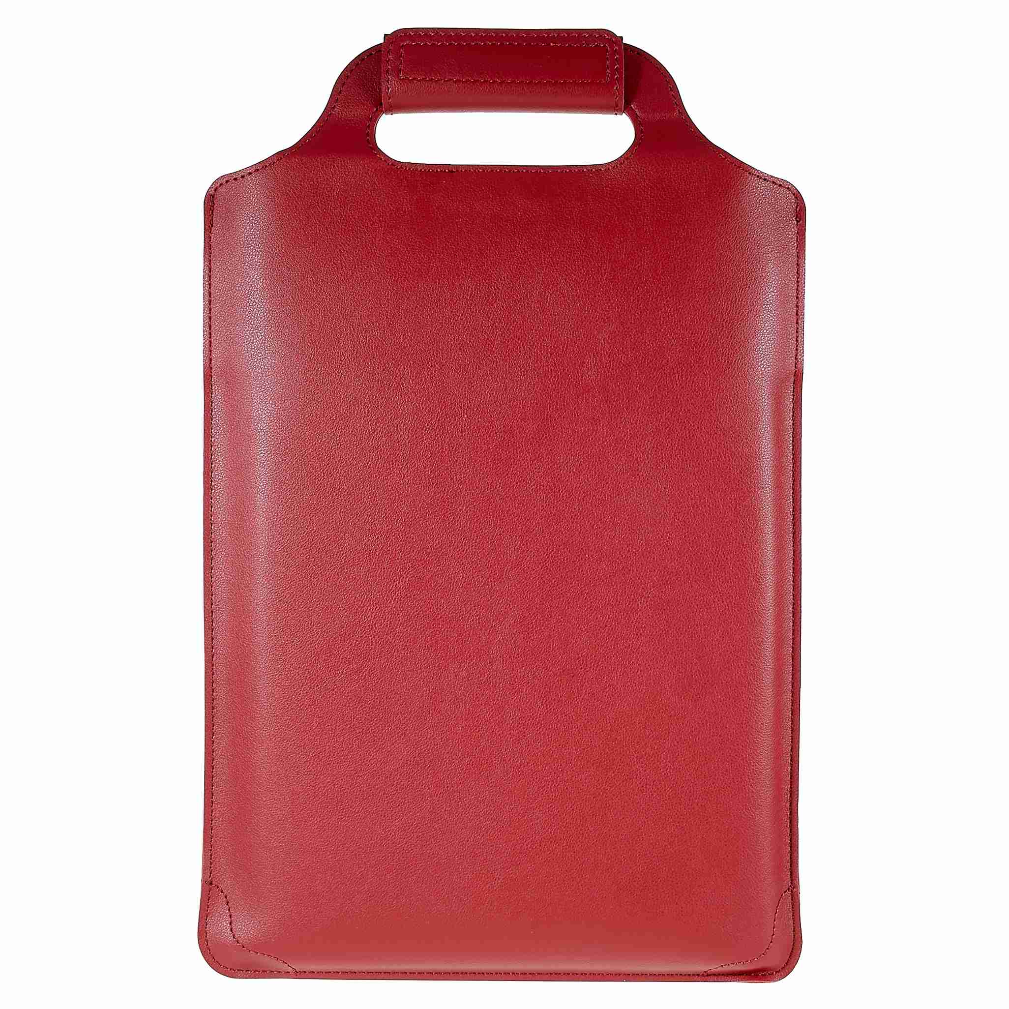 11-12inch PU Leather Laptop Sleeve Case Handheld Carrying Bag with Adjustable Stand - Red