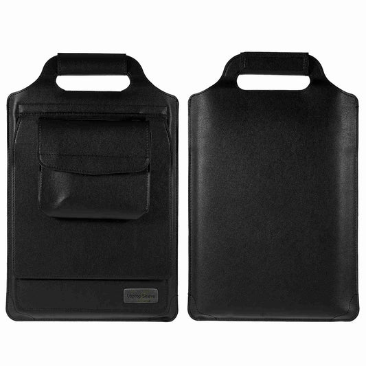 11-12inch PU Leather Laptop Sleeve Case Handheld Carrying Bag with Adjustable Stand - Black