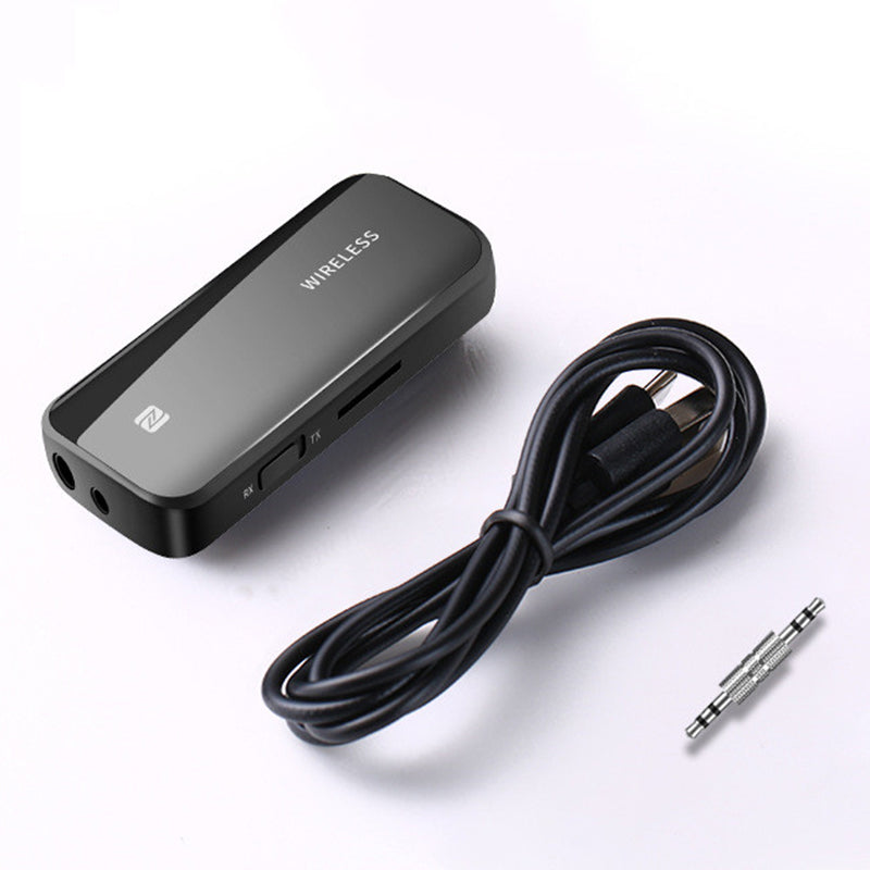 T40 Bluetooth 5.0 Receiver Push Back Clip Wireless Receiving and Transmitting 2-in-1 Car Adapter for Audio Listening to Music Hands-free Calling