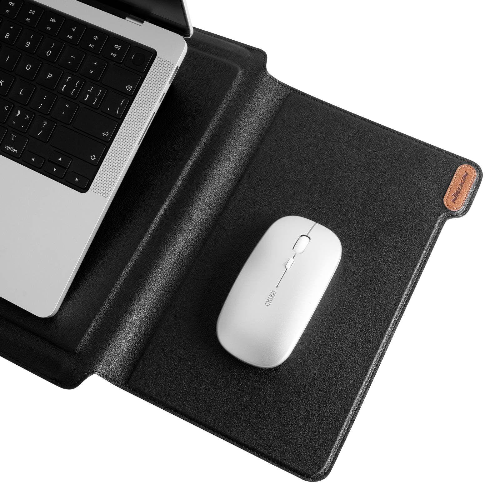 NILLKIN Versatile Plus 15.6 - 16.1-inch Laptop Sleeve Multifunctional Litchi Texture PU Leather Cooling Stand Notebook Bag with Mouse Pad Function - Black