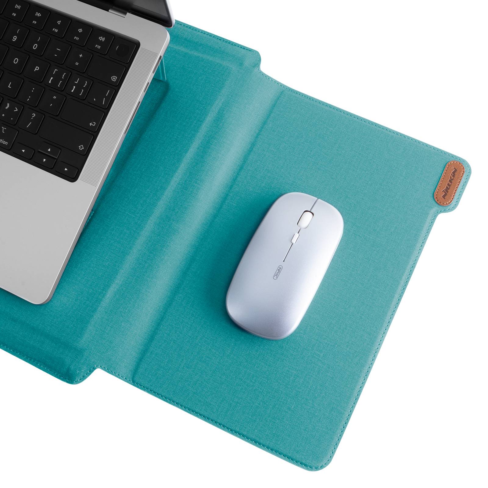 NILLKIN Versatile Plus 15.6 - 16.1-inch Laptop Sleeve Multifunctional Litchi Texture PU Leather Cooling Stand Notebook Bag with Mouse Pad Function - Green