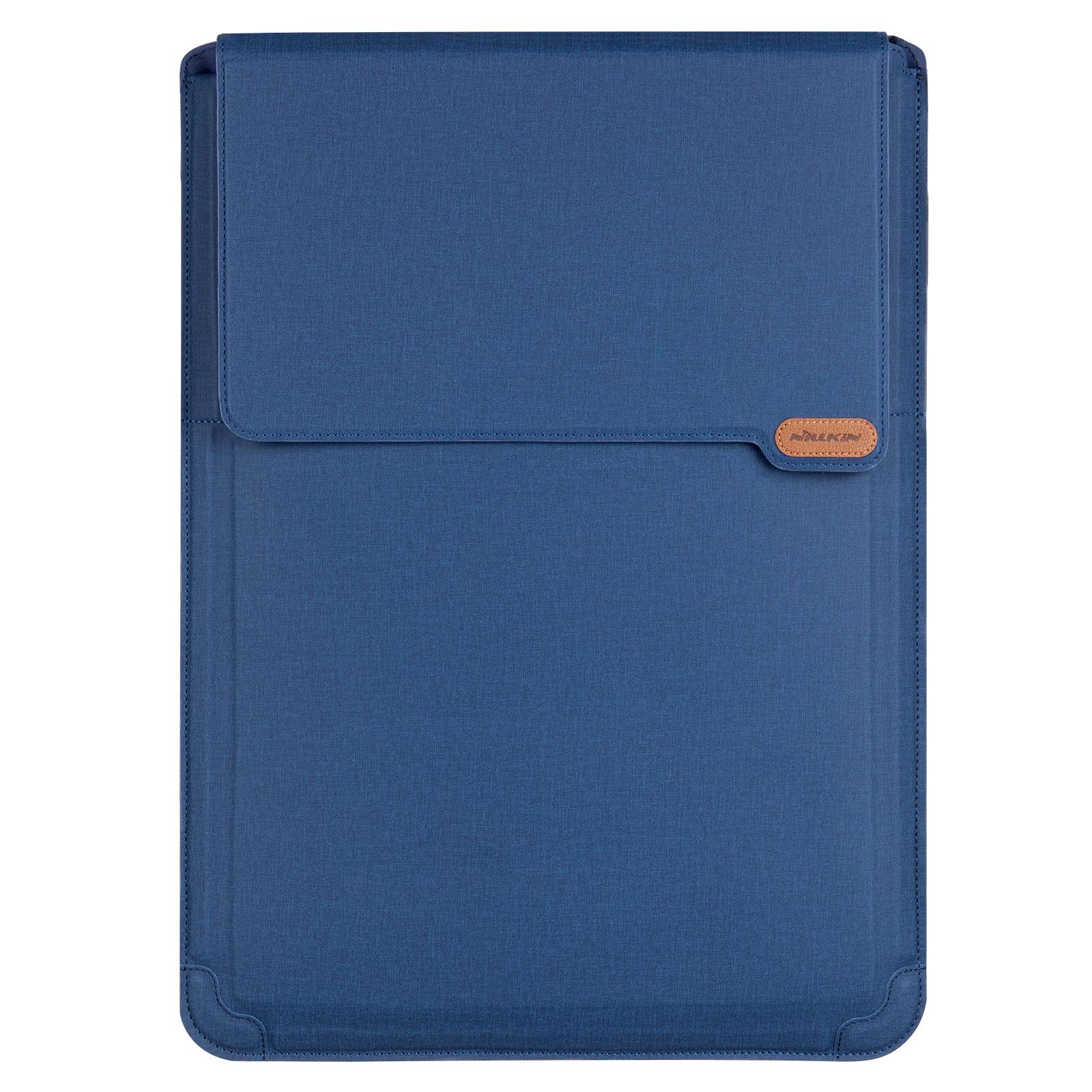 NILLKIN Versatile Plus 15.6 - 16.1-inch Laptop Sleeve Multifunctional Litchi Texture PU Leather Cooling Stand Notebook Bag with Mouse Pad Function - Blue