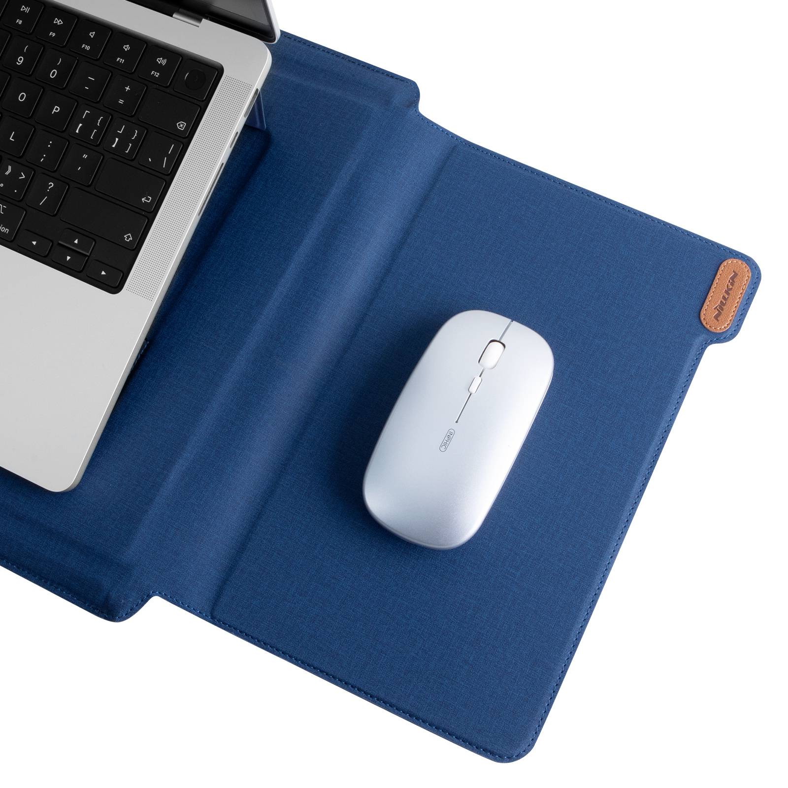 NILLKIN Versatile Plus 15.6 - 16.1-inch Laptop Sleeve Multifunctional Litchi Texture PU Leather Cooling Stand Notebook Bag with Mouse Pad Function - Blue