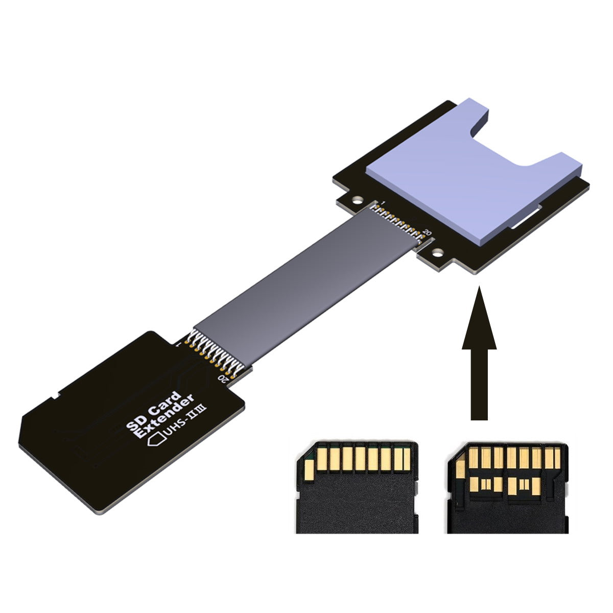 EP-012-B44SF UHS-III SD Male Extender to SD Card Female Extension Cable Adapter