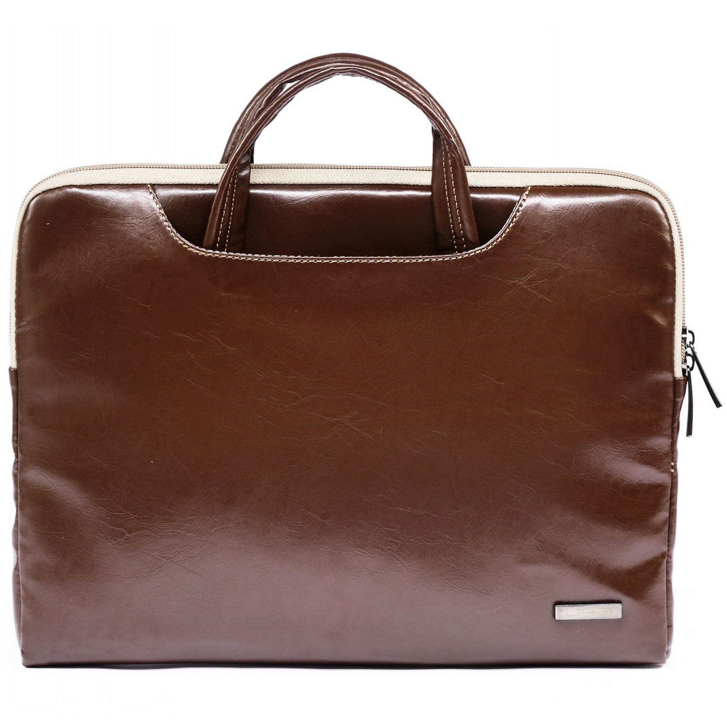 Uniqkart 11.6 Inch Laptop Bag Business Style PU Leather Laptop Sleeve Case with Handle Strap - Brown