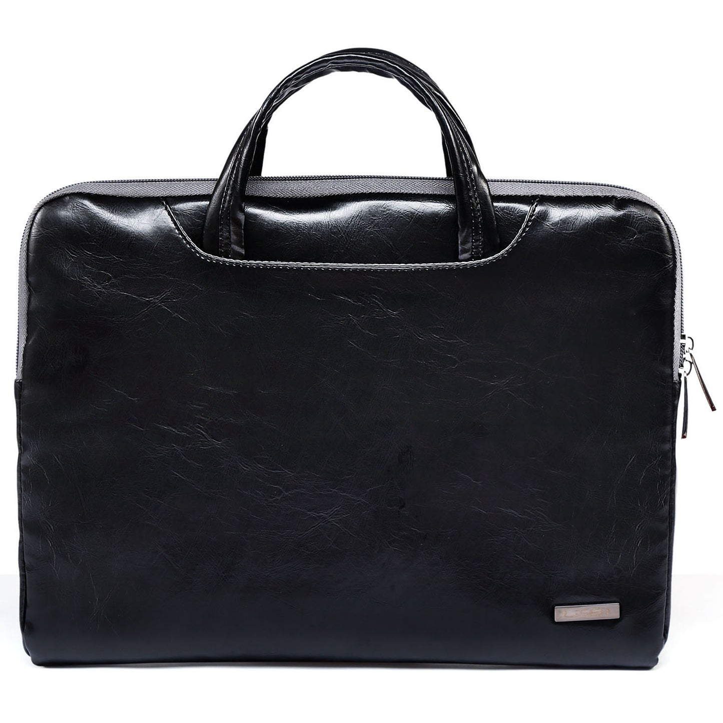 Uniqkart 13.3 Inch Laptop Case Smooth PU Leather Laptop Sleeve Durable Computer Carrying Bag with Handle Strap - Black