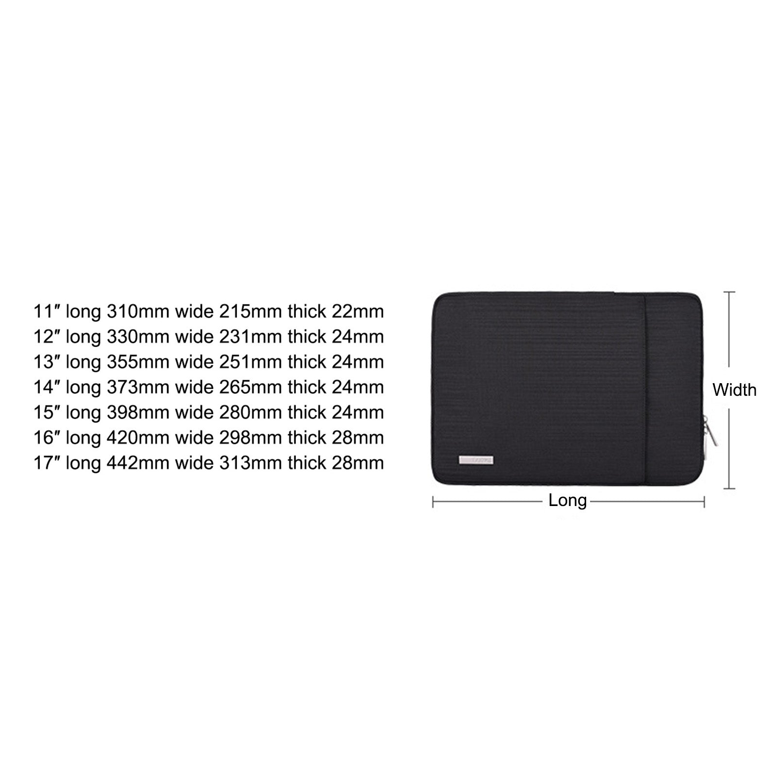 Canvasartisan L28-19 14-inch Laptop Protective Sleeve Case Soft Liner Business Style Notebook Carrying Bag (Vertical Type) - Black