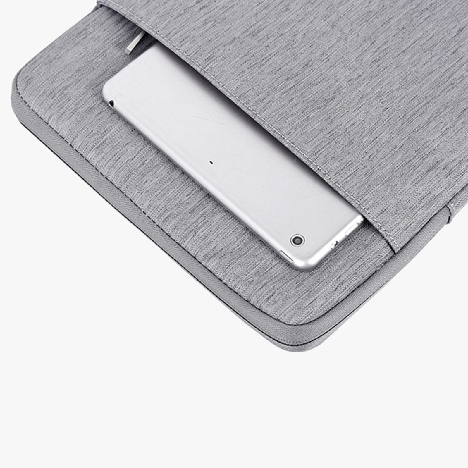 Canvasartisan L28-19 15-inch Laptop Sleeve Business Style Polyester Zipper Notebook Bag (Vertical Type) - Grey